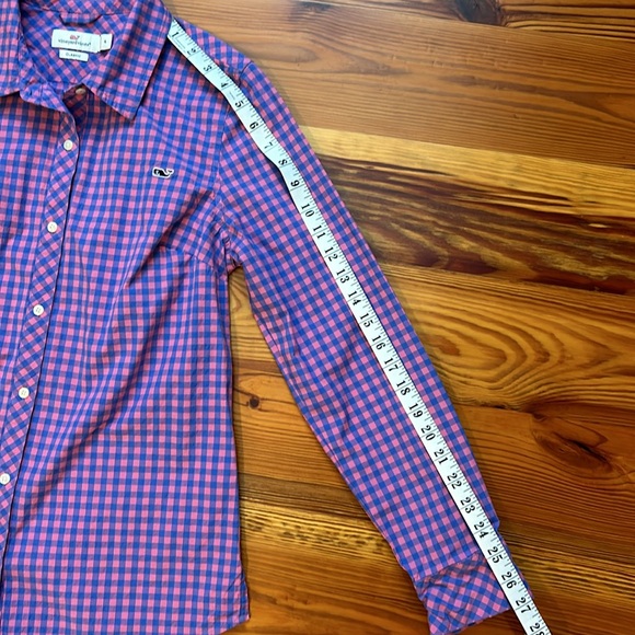 Vineyard Vines Pink and Blue Gingham Checked Long-Sleeve Button Down size 6 - Picture 4 of 6